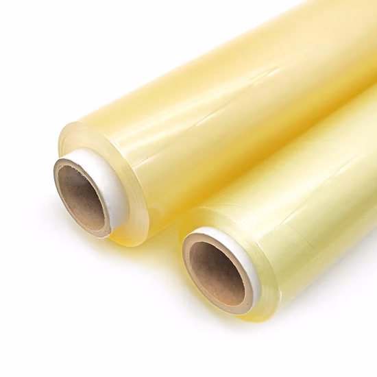 Food Grade PVC Food Cling Wrap Film High Stretch Transparent Clear Waterproof Plastic Packing Material Wrapping Film Stretch Film Jumbo Roll for Food packaging