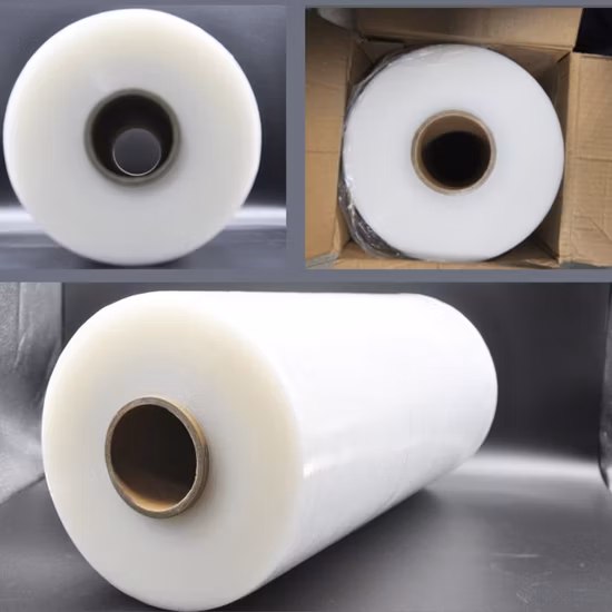 Rotolo di pellicola estensibile in PE con cappuccio per pallet a mano di colore nero trasparente LLDPE in plastica a basso prezzo del produttore cinese