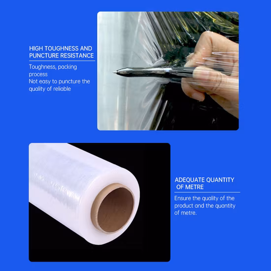 Pallet di imballaggio con film estensibile in PE Involucro estensibile con film plastico